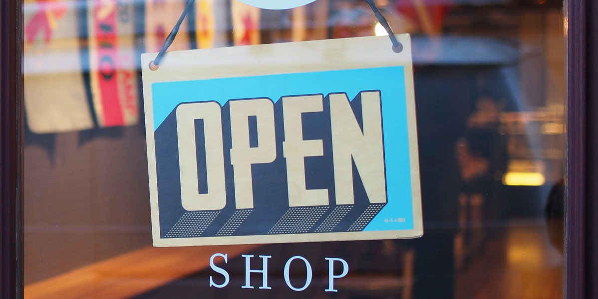 Shop mit Open Schild